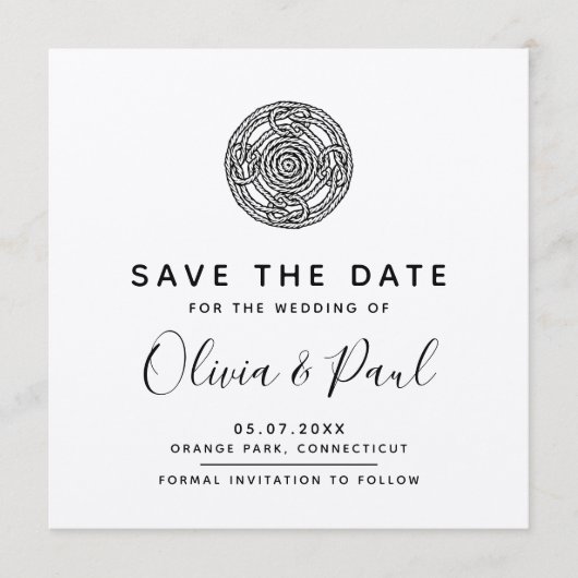 Boho keltic Style Save the Date Wedding Card Einladung (Vorderseite)