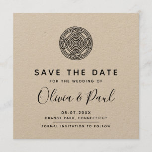 Boho keltischer Stil Save the Date Hochzeitskarte Einladung