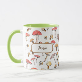 Boho Kernpilze HandGezeichnet Personalisiert Tasse
