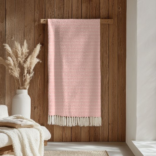 Boho Kids Blanket Pastel Pink White Cozy Comfort Fleecedecke