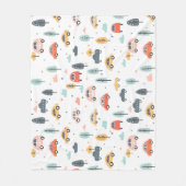 Boho Kids Cars, Trees & Clouds Muster Fleecedecke (Vorderseite)
