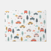 Boho Kids Cars, Trees & Clouds Muster Fußmatte (Vorderseite)
