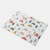 Boho Kids Cars, Trees & Clouds Muster Fußmatte (Schrägansicht)
