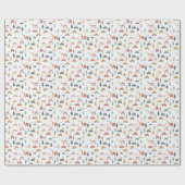 Boho Kids Cars, Trees & Clouds Muster Geschenkpapier (Flach)