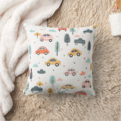 Boho Kids Cars, Trees & Clouds Muster Kissen (Decke)