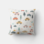 Boho Kids Cars, Trees & Clouds Muster Kissen (Vorderseite)