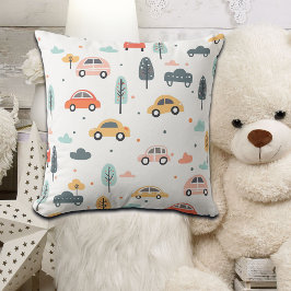 Boho Kids Cars, Trees & Clouds Muster Kissen