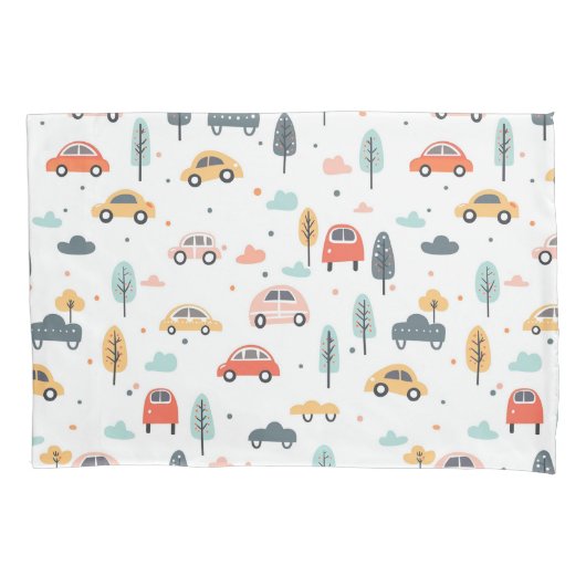Boho Kids Cars, Trees & Clouds Muster Kissenbezug (Vorderseite)