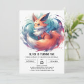 Boho Kids Fox Birthday Einladung (Stehend Vorderseite)