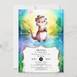 Boho Kids Otter Birthday Einladung