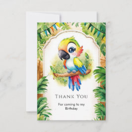 Boho Kids Parrot Birthday Dankeskarte