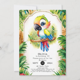 Boho Kids Parrot Birthday Einladung