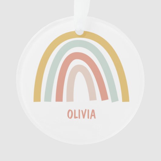 Boho Kids Rainbow Foto Ornament (Vorderseite)