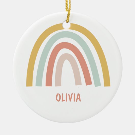 Boho Kids Rainbow Keramik Ornament (Vorne)