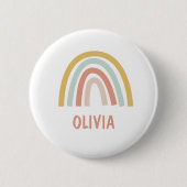Boho Kids Rainbow Personalisiert Button (Vorderseite)