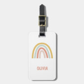 Boho Kids Rainbow Personalisiert Gepäckanhänger (Vorderseite vertikal)