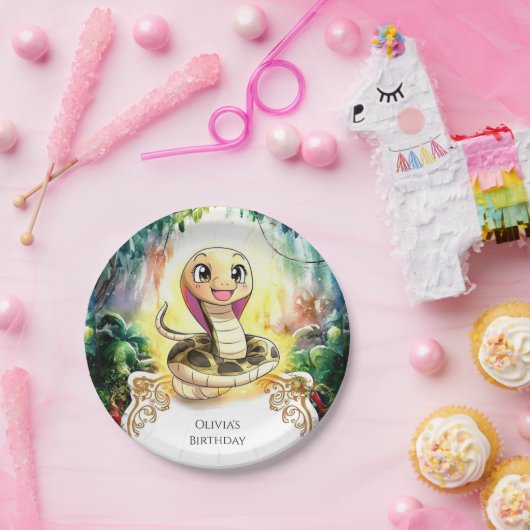 Boho Kids Snake Birthday Pappteller (Party)