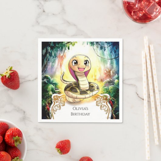 Boho Kids Snake Birthday Serviette (Beispiel)