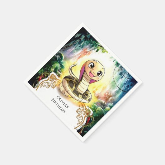 Boho Kids Snake Birthday Serviette (Ecke)