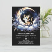 Boho Kids Tiger Birthday Einladung (Stehend Vorderseite)