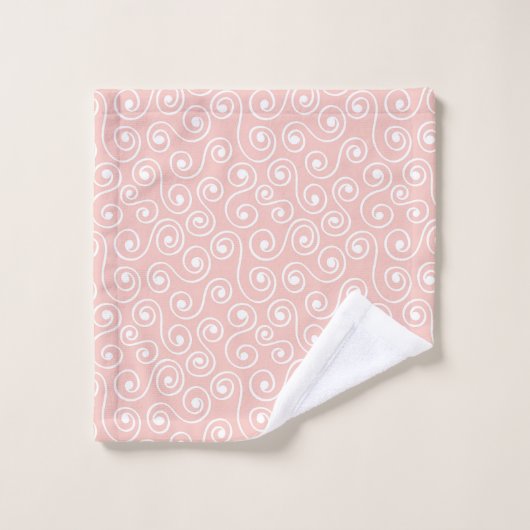Boho Kids Towels Pastel pink Swirls Minimalist Badhandtuch Set (Waschlappen)