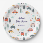 Boho Kinder Kinderwagen, Bäume & Wolken Muster Kin Pappteller (Vorderseite)