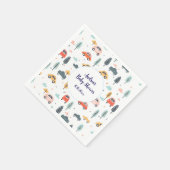 Boho Kinder Kinderwagen, Bäume & Wolken Muster Kin Serviette (Ecke)