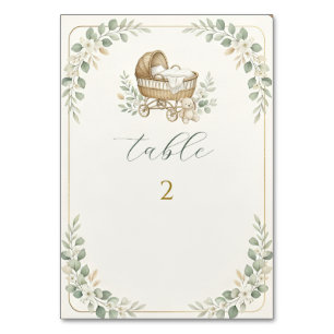 Boho-Kinderwiege-Grünzeug-Baby-Party Tischnummer