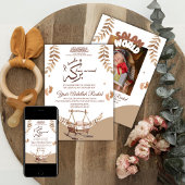 Boho Kinderzimmer Baby Boy Muslim Geburtserklärung Einladung