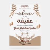 Boho Kinderzimmer Baby Boy Muslim Newborn Aqiqa Wi Acrylschild (Vorderseite)