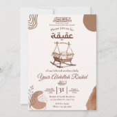 Boho Kinderzimmer Baby Boy Muslim Newborn Aqiqah A Einladung (Vorderseite)