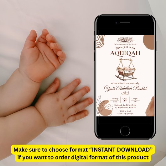 Boho Kinderzimmer Baby Boy Muslim Newborn Aqiqah A Einladung