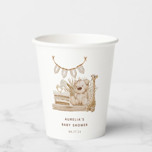 Boho Kinderzimmer Baby Shower Pappbecher (Vorderseite)