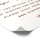 Boho Kinderzimmer Babydusche Windeln Raffle-Zeiche Poster (Ecke)