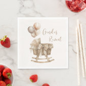 Boho Kinderzimmer Beige Balloons Gender Reveal Serviette (Beispiel)