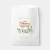 Boho Kinderzimmer Blue Floral Bassinet Baby Dusche Geschenktütchen (Vorderseite)