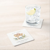 Boho Kinderzimmer Blue Floral Bassinet Baby Dusche Rechteckiger Pappuntersetzer (Vor Ort)