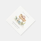 Boho Kinderzimmer Blue Floral Bassinet Baby Dusche Serviette (Ecke)