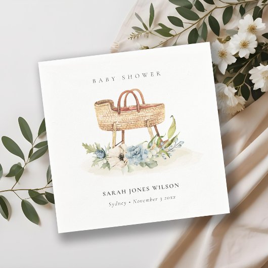 Boho Kinderzimmer Blue Floral Bassinet Baby Dusche Serviette