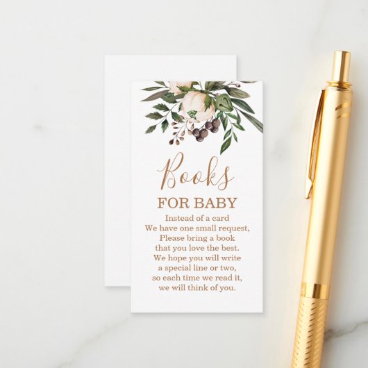 Boho-Kinderzimmer-Bücher für die Babybuchkarte Begleitkarte (Vorderseite/Rückseite Beispiel)