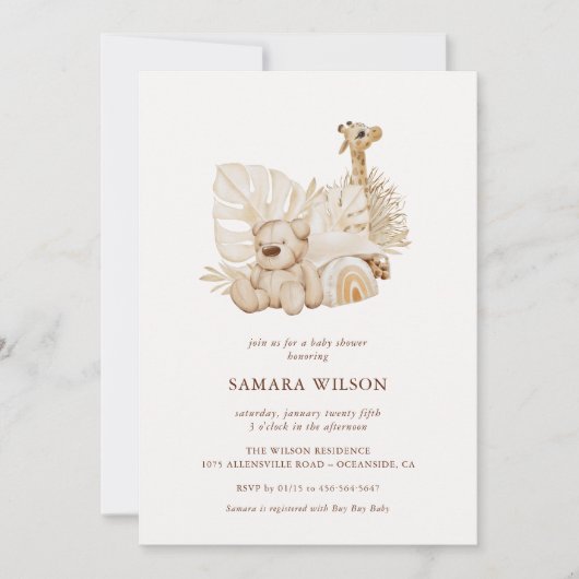 Boho Kinderzimmer Chic Baby Shower Einladung (Vorderseite)