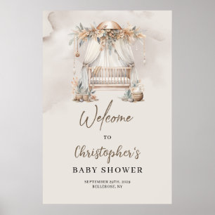 Boho Kinderzimmer crib pampas earth Babydusche Wil Poster