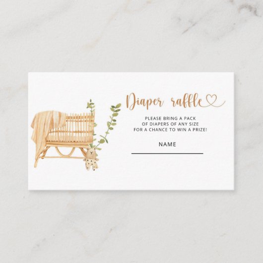 Boho Kinderzimmer Gender-Neutral-Gewinnspiel Begleitkarte (Vorderseite)