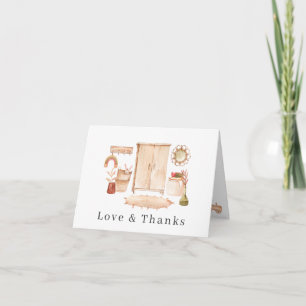 Boho-Kinderzimmer-Geschlechtsneutrale Babyparty-Da Dankeskarte
