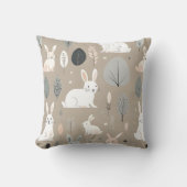 Boho Kinderzimmer Minimalistisch Bunny Rabbits Bro Kissen (Vorderseite)