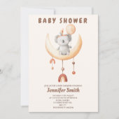Boho Kinderzimmer, mobil, kleine Koala Babydusche Einladung (Vorderseite)