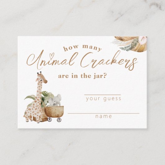 Boho Kinderzimmer Moderne Baby Dusche Tierkräuter Begleitkarte (Vorderseite)