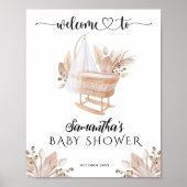 Boho Kinderzimmer Pampas Grass Girl Babydusche Wil Poster (Vorne)
