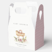 Boho Kinderzimmer Pink Floral Bassinet Babydusche Geschenkschachtel (Geöffnet)
