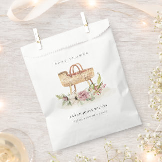 Boho Kinderzimmer Pink Floral Bassinet Babydusche Geschenktütchen